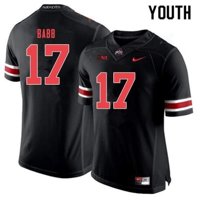 NCAA Ohio State Buckeyes Youth #17 Kamryn Babb Black Out Nike Football College Jersey PJV5245CY